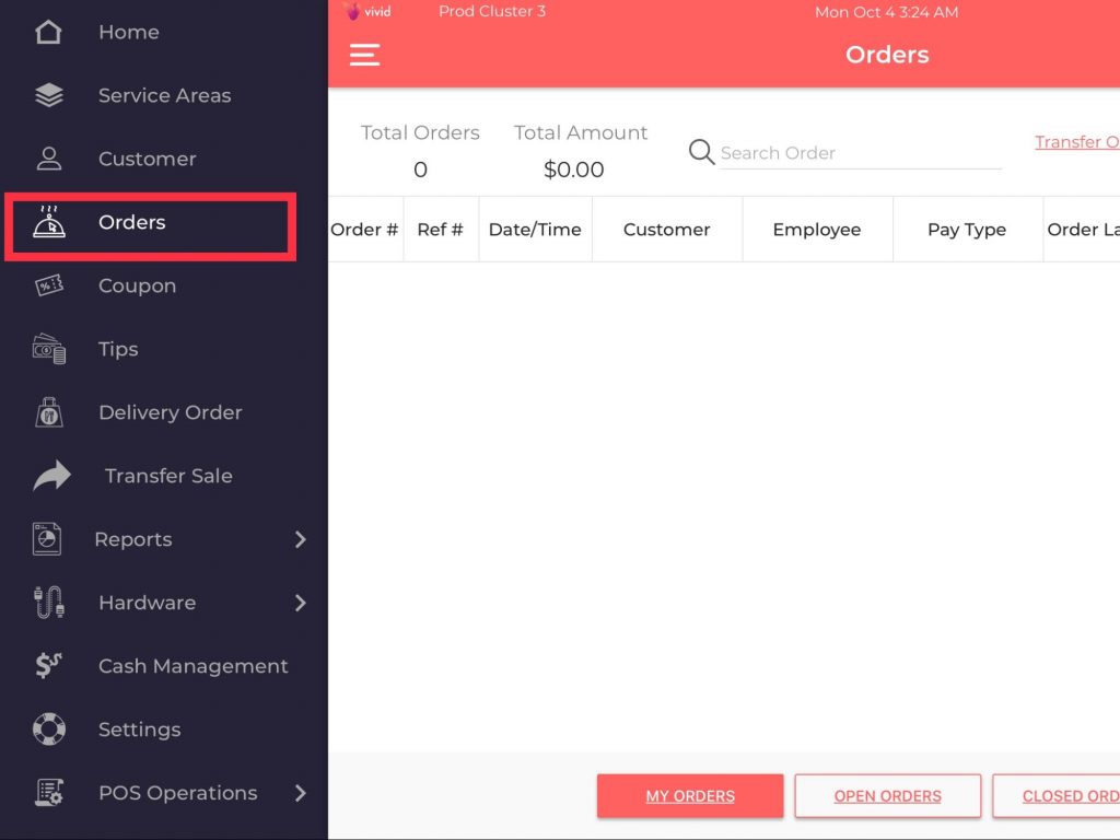 Order on left navigation